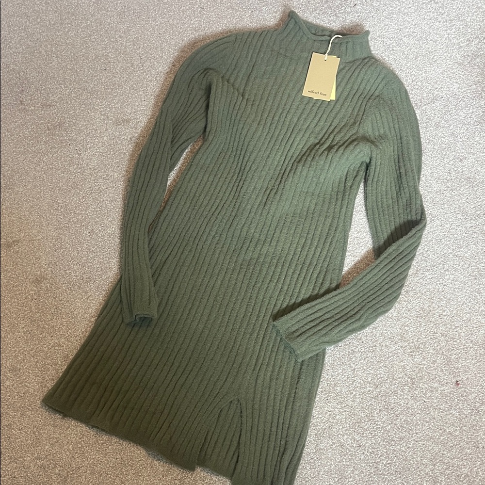 Aritzia Wildred Free Sweater Dress NWT Olive Green
